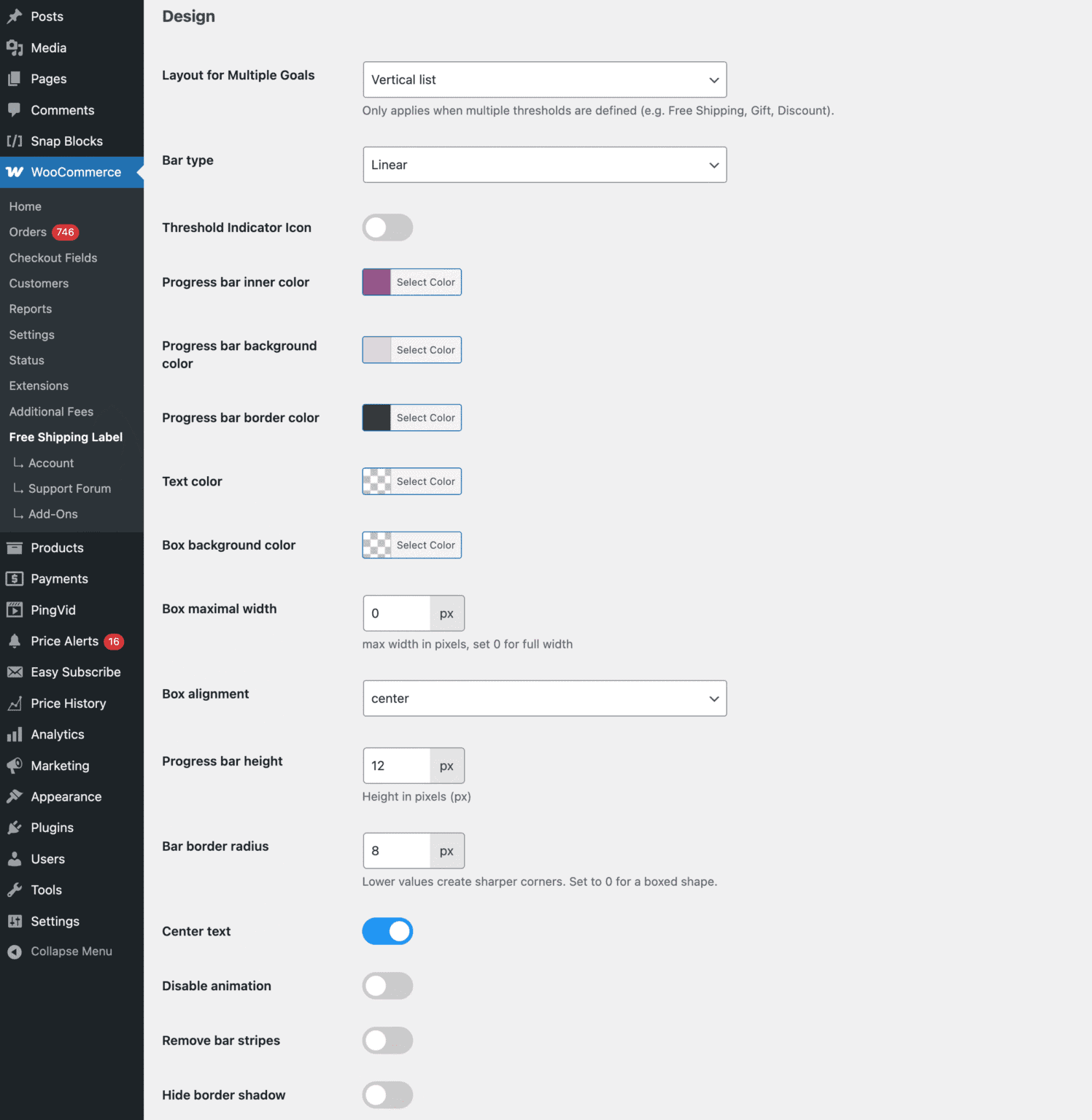 Free Shipping Label – Progress Bar Feature