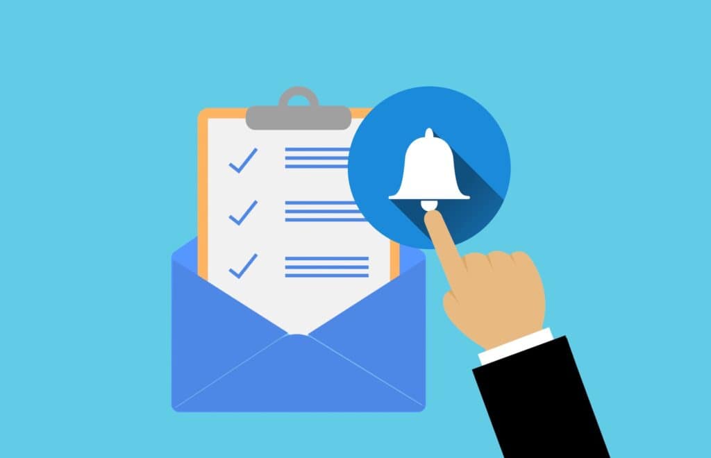 An envelope icon representing email notifications with a product list and a bell icon representing Price Drop Alerts