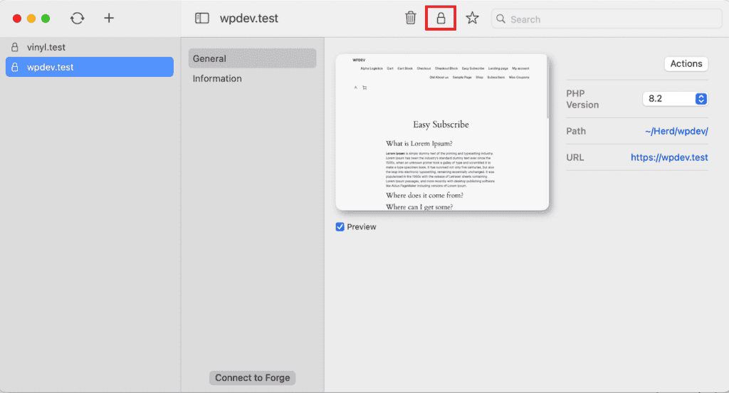 Laravel Herd - setting up https