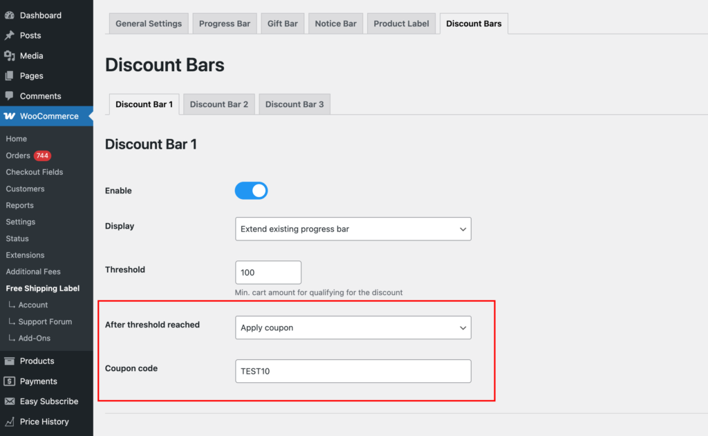 FSL Discount - apply coupon