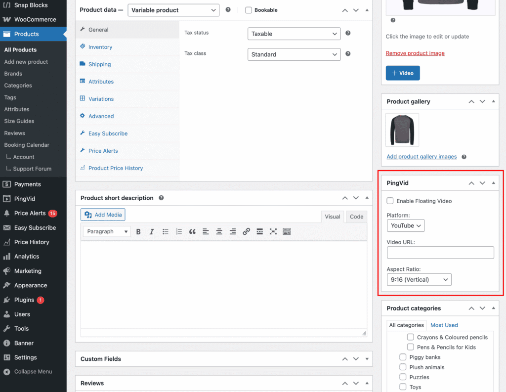 Per-Post Video Overrides in the PingVid plugin