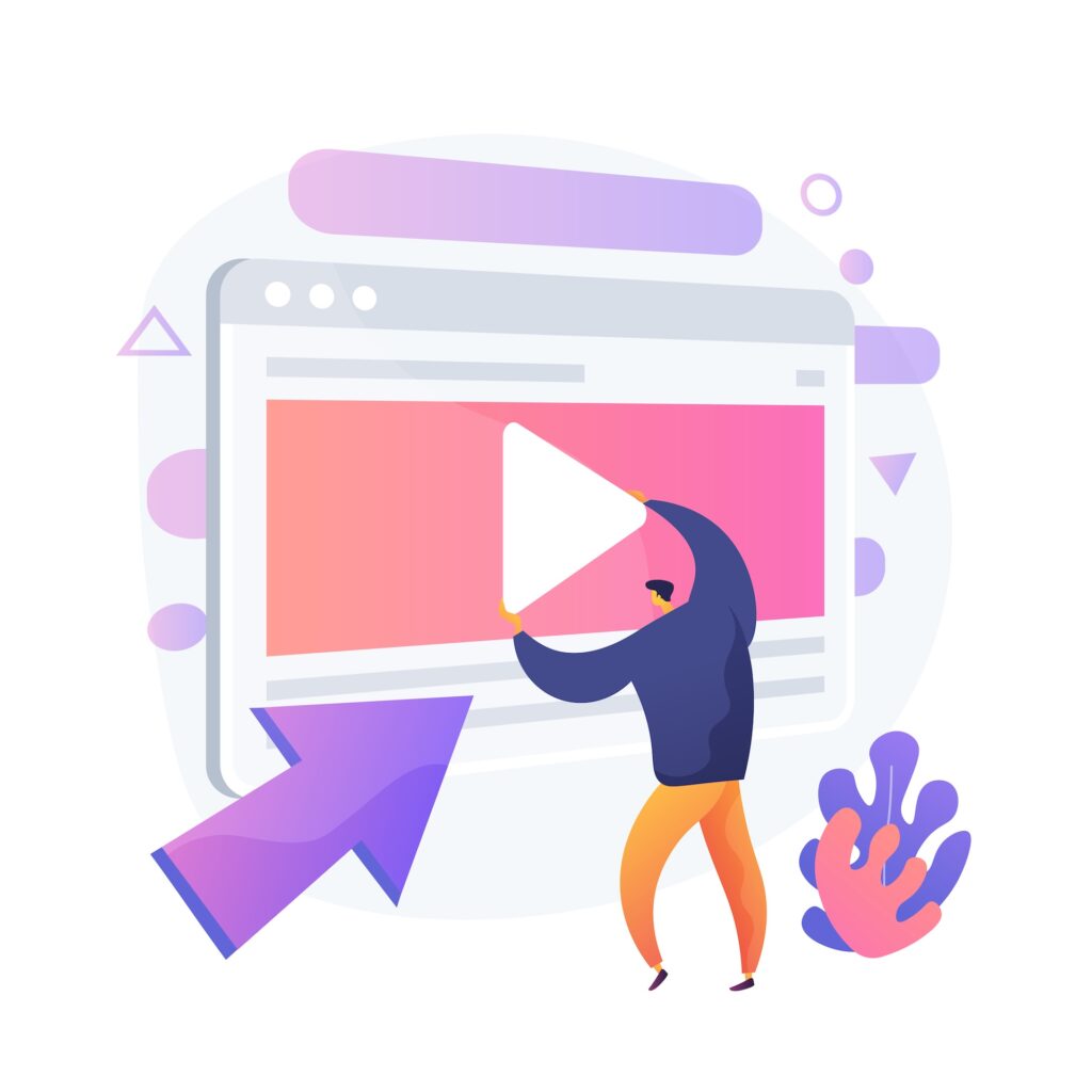 Floating Video Widget - editing vector concept metaphor