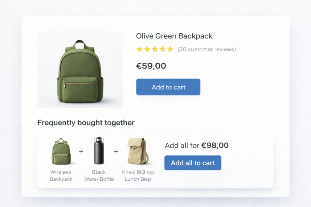 Increase average order value with upsales