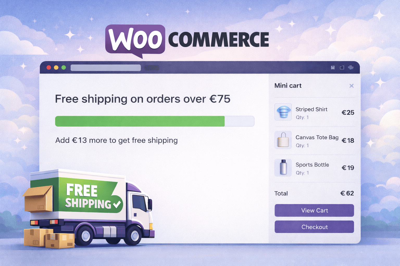 Free shipping progress bar - cart page