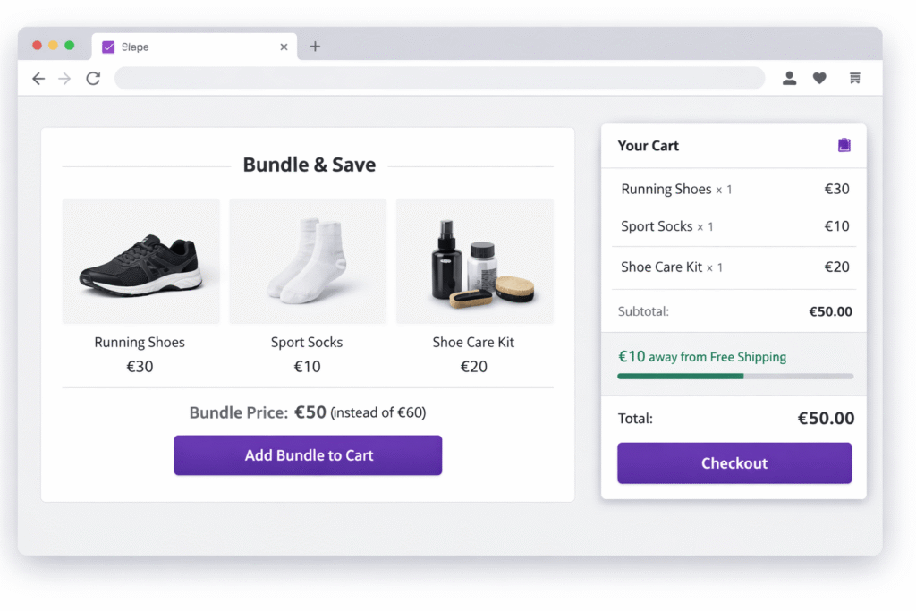 Product bundles and cart