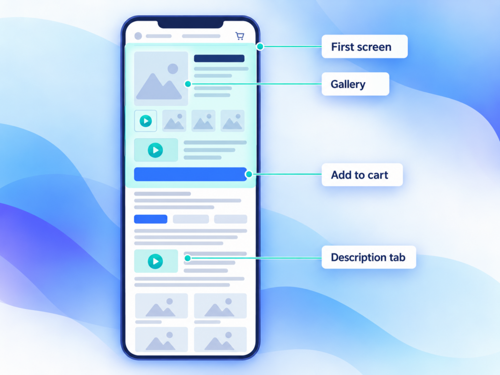 How to add video to a WooCommerce product page, showing video placements across the gallery, product summary, and description